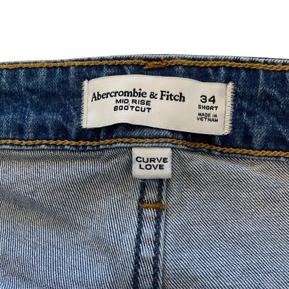 Abercrombie Fitch Curve Love Mid Rise Bootcut Jeans Women 34x30 Fit 36 Short NEW - Picture 13 of 14
